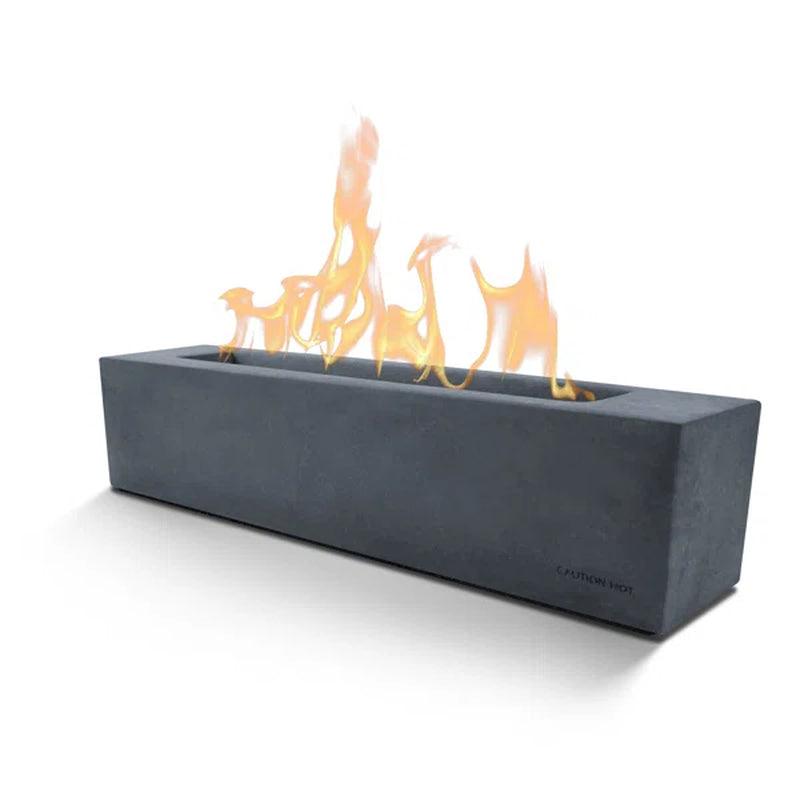 18"L Concrete Tabletop Fire Pit Rectangular Portable Indoor Outdoor Smores Maker for Patio