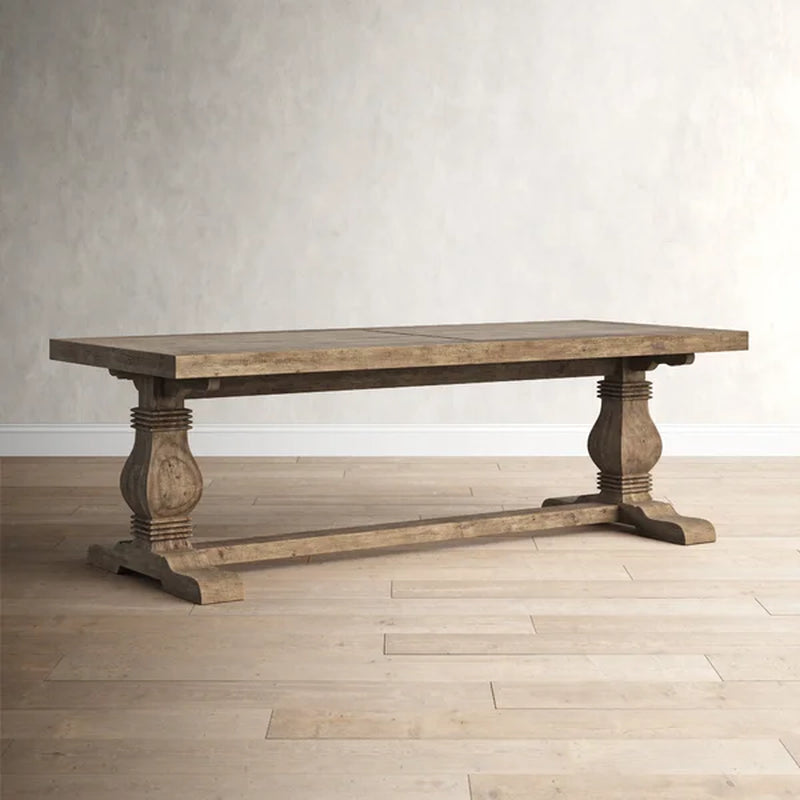 Kinston 94.5'' Pine Solid Wood Trestle Dining Table