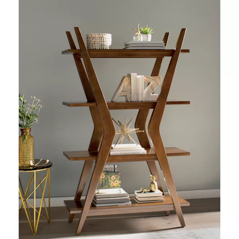 Solid wood deals etagere bookcase