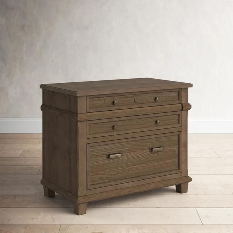 Alderton 36'' Wide 2 -Drawer Solid Wood Lateral Filing Cabinet