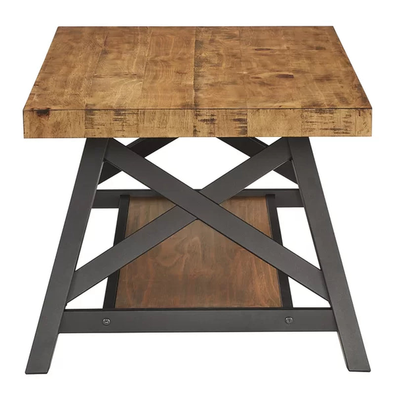 Isakson trestle end online table with storage