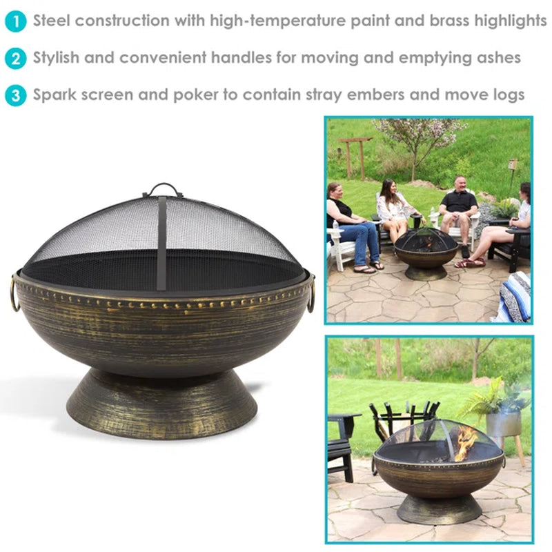Tuscola 24'' H X 30'' W Steel Outdoor Fire Pit