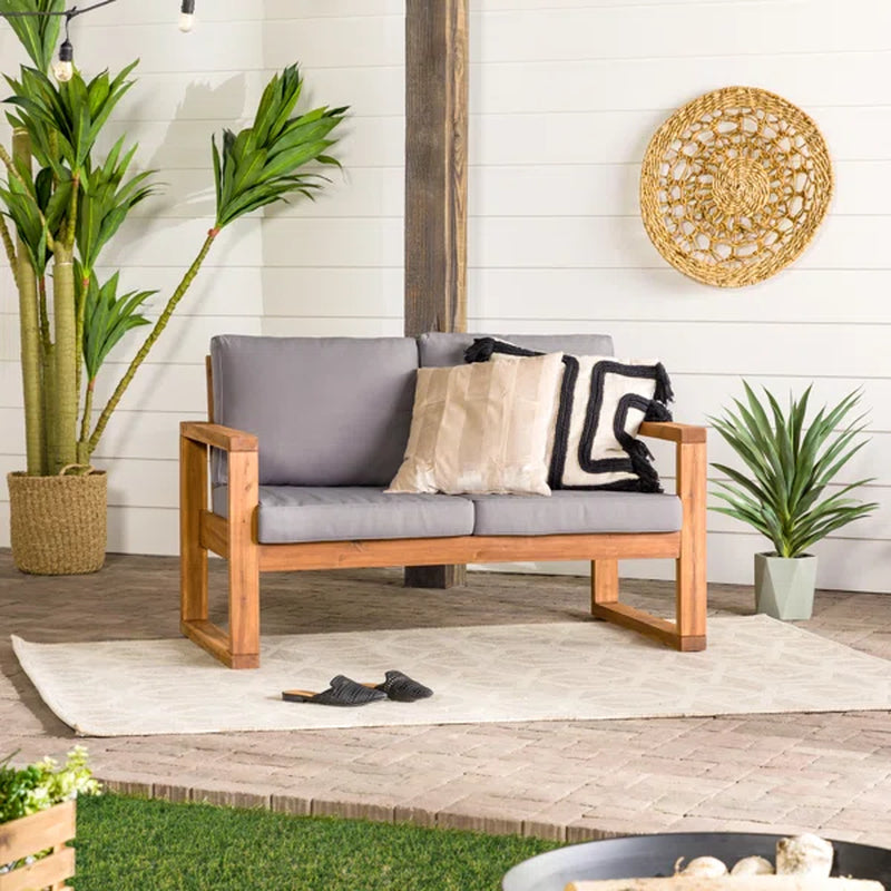 Norris 52'' Wide Outdoor Loveseat with Cushions